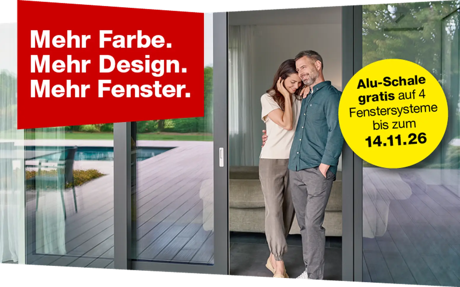Internorm Aktion: Mehr Farbe, mehr Design, mehr Fenster – Alu-Schale gratis