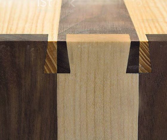 Sichtbare Holzverzahnung im Detail
